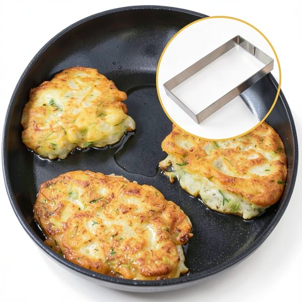 Ciieeo Stainless Steel Pancake Mold Rectangular Oven Safe-8
