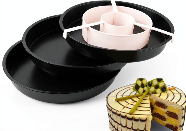 LoBake Non Stick Ring Mold Cake Pans 3 Set Bakers-0