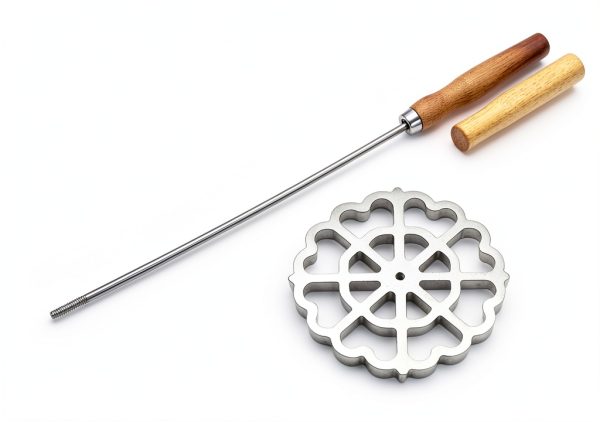 UOIENRT Flower Swedish Mold Wood Handle Rosette Cookies-3