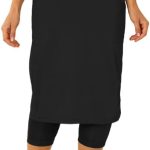 Womens Skirted Leggings Soft Fabric Two Pockets Athletic-0
