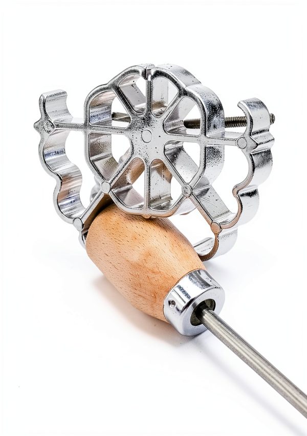 UOIENRT Flower Swedish Mold Wood Handle Rosette Cookies-1