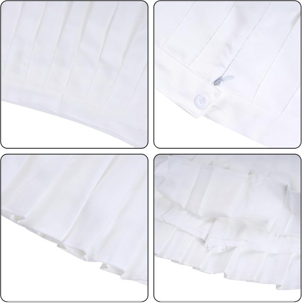 Women's High Waisted Pleated Skirt Moda White-1