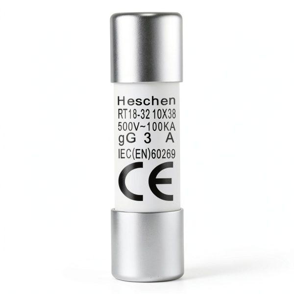 Heschen Ceramic Fuse Link RT18-32 10×38mm 3A 500V CE Pack of 20-6