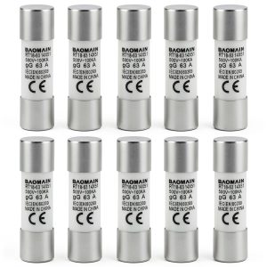 Baomain 10-Pack 63A Fuse Link RT18-63 Ceramic Tube 14x51mm 500V 100kA-0