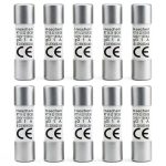 Heschen Cylindrical Ceramic Tube Fuse Link, RT18-32 (RO15), 10×38 mm, 1A 500V, CE, Pack of 10-0