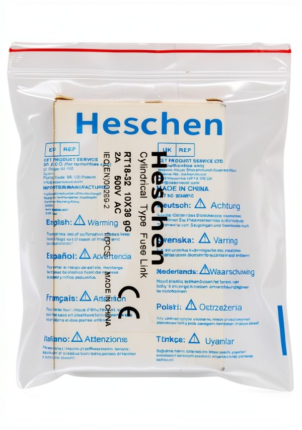 Heschen Cylindrical Ceramic Tube Fuse Link RT18-32 2A 500V Pack of 10-5