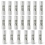 Baomain 20-Pack 2A Ceramic Fuse Link RT14 R015 10x38mm AC 500V-0