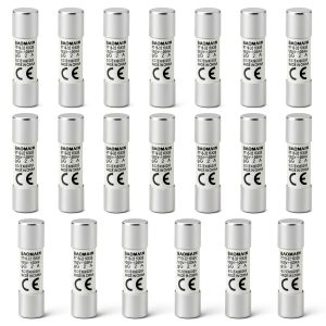 Baomain 20-Pack 2A Ceramic Fuse Link RT14 R015 10x38mm AC 500V-0