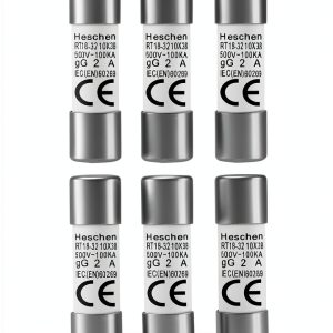 Heschen Cylindrical Ceramic Tube Fuse Link RT18-32 2A 500V Pack of 10-0