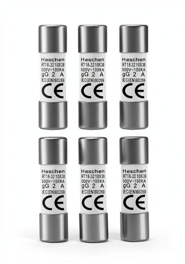 Heschen Cylindrical Ceramic Tube Fuse Link RT18-32 2A 500V Pack of 10-0