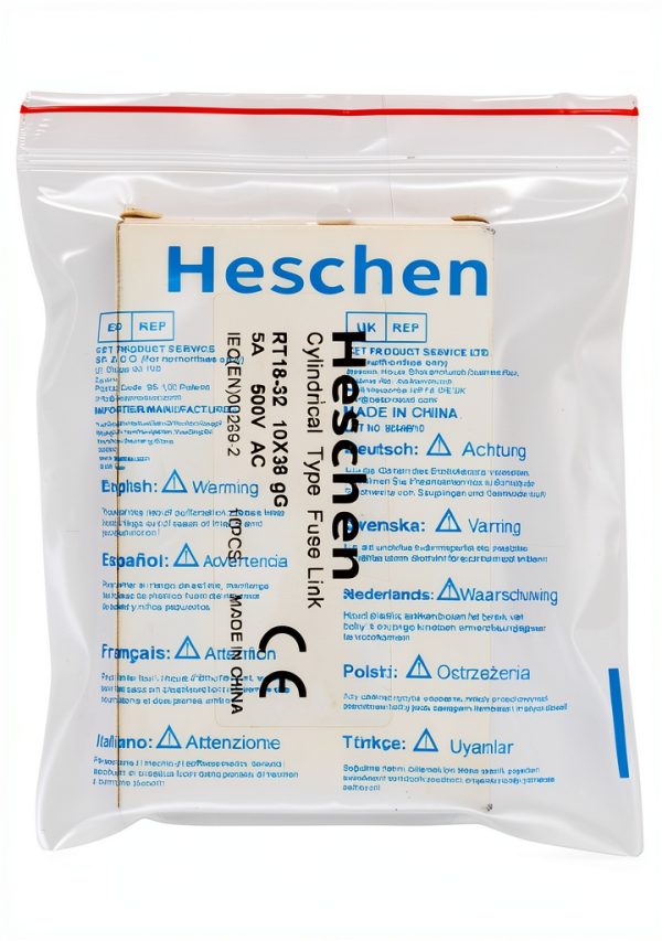 Heschen Cylindrical Ceramic Tube Fuse Link RT18-32 5A 500V Pack of 10-5