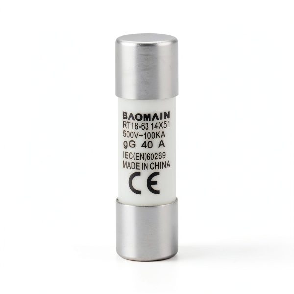 Baomain 10-Pack 40A Fuse Link, RT18-63 (RO16 RT14 RT19), Cylindrical Ceramic Tube 14x51mm 500V CE Listed-4