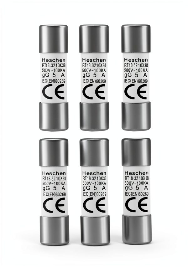 Heschen Cylindrical Ceramic Tube Fuse Link RT18-32 5A 500V Pack of 10-0